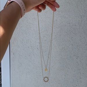 Overlaying necklace 18k gold plated